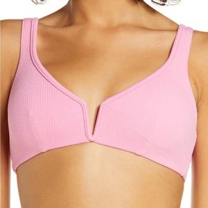 Maaji Reversible Bikini Top - Rose Lemonade - Victory V Wire Bralette-Size Large